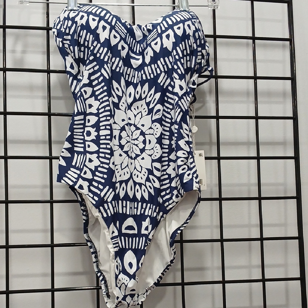 Trina Turk Navy and White Swimsuit